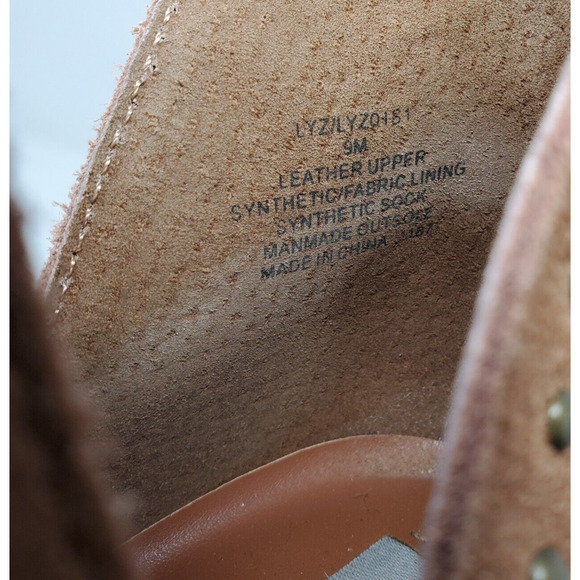 Steve Madden Lyz Ankle Boots‎ Womens 9 Brown Suede Studded Western Cut Out Side - Picture 12 of 12